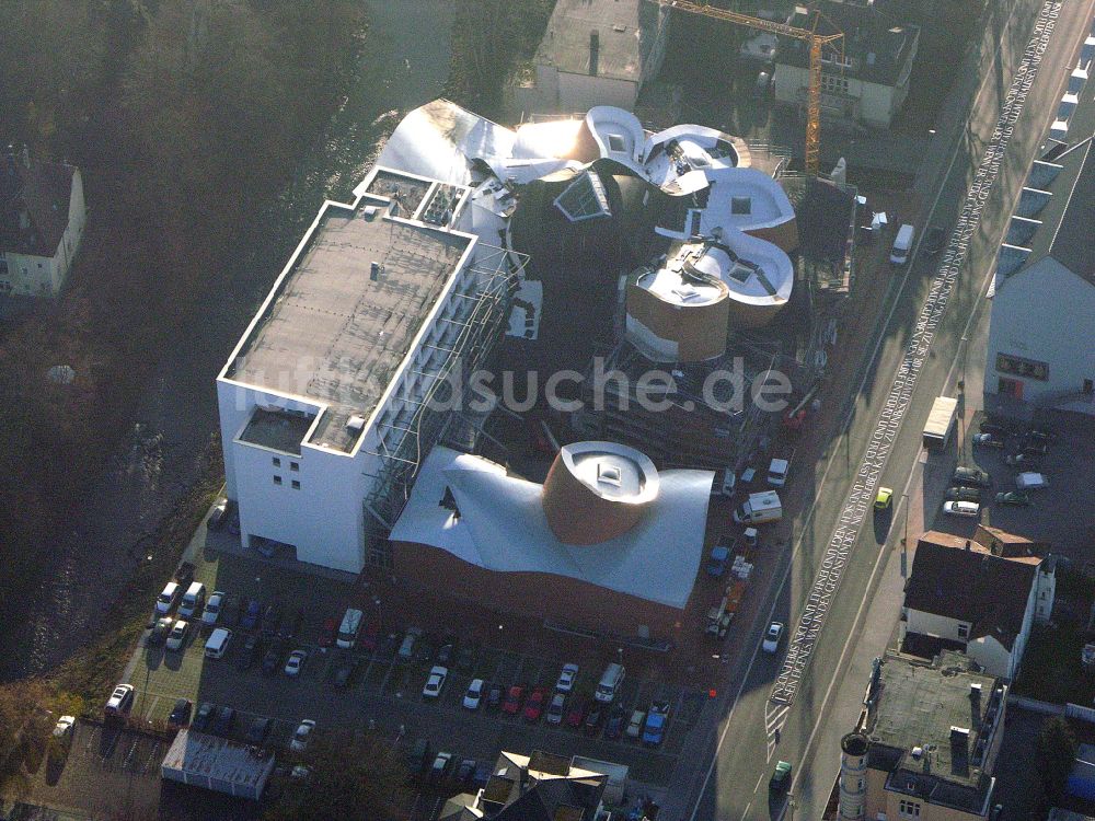 Luftaufnahme Herford - Baustelle Museums- Gebäude- Ensemble MARTa Herford im Ortsteil Elverdissen in Herford im Bundesland Nordrhein-Westfalen, Deutschland