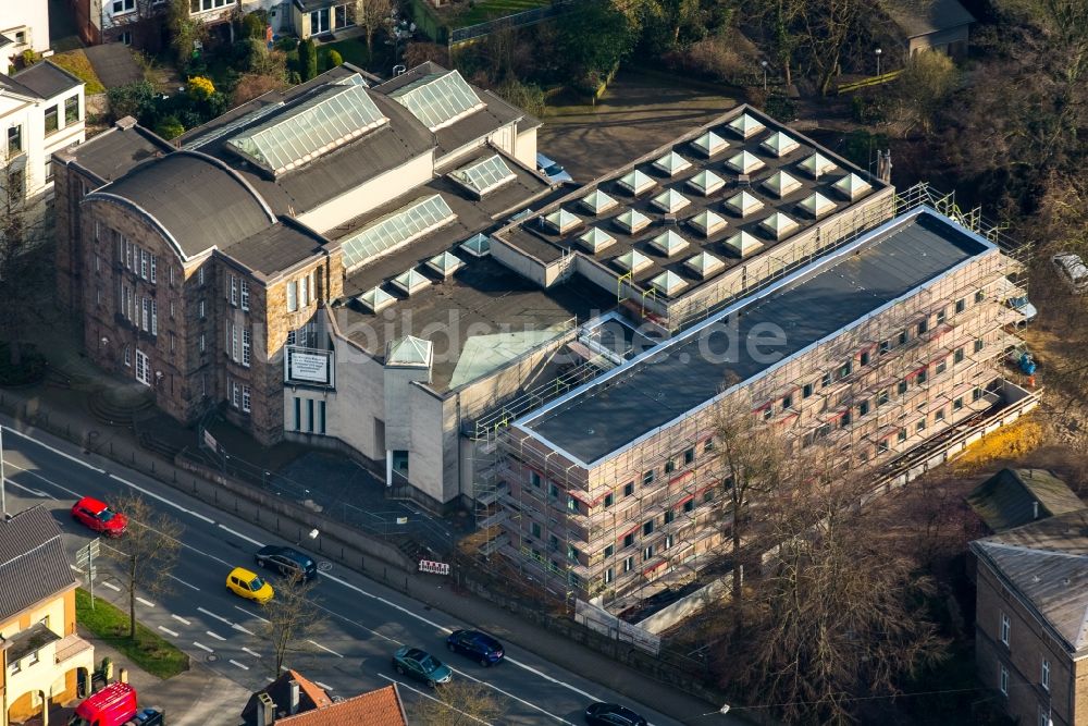 Witten von oben - Baustelle Museums- Gebäude- Ensemble Märkisches Museum in Witten im Bundesland Nordrhein-Westfalen