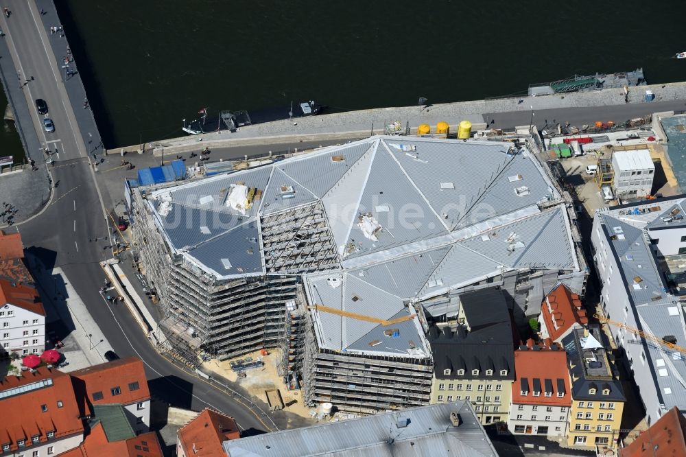 Regensburg von oben - Baustelle am Museums- Gebäude- Ensemble Museum der Bayerischen Geschichte in Regensburg im Bundesland Bayern, Deutschland