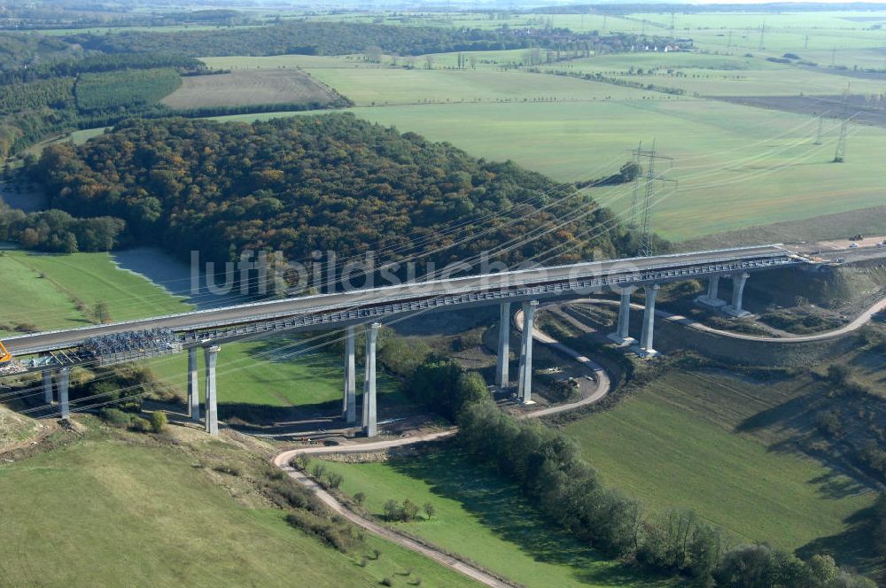 Luftaufnahme Ettenhausen - Baustelle Nesseltalbrücke bei Ettenhausen