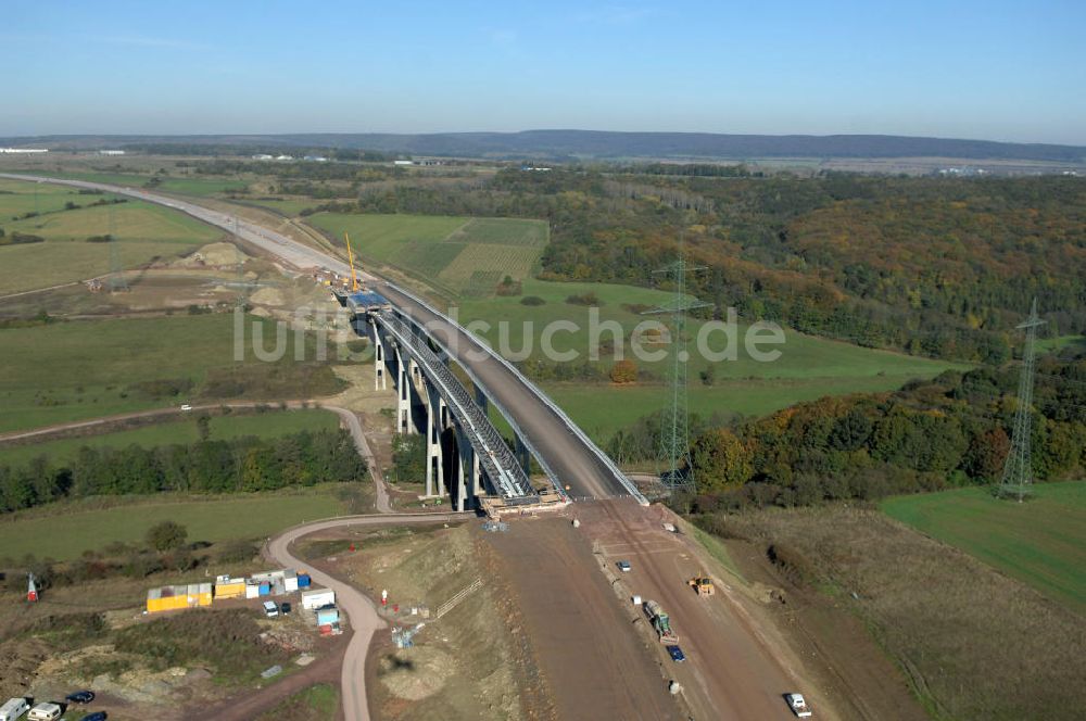 Luftbild Ettenhausen - Baustelle Nesseltalbrücke bei Ettenhausen