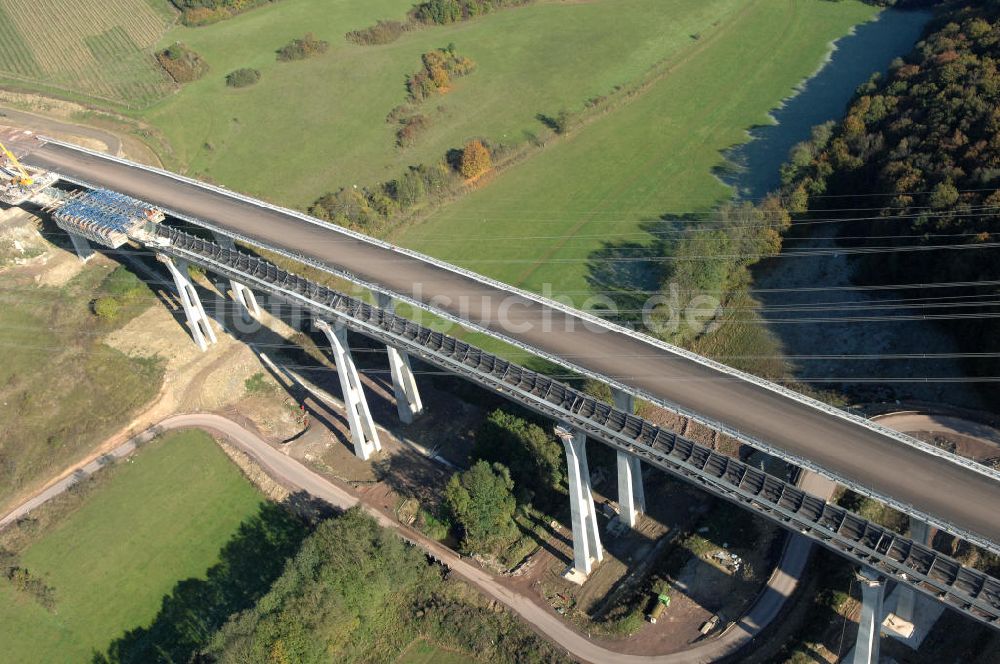 Luftbild Ettenhausen - Baustelle Nesseltalbrücke bei Ettenhausen