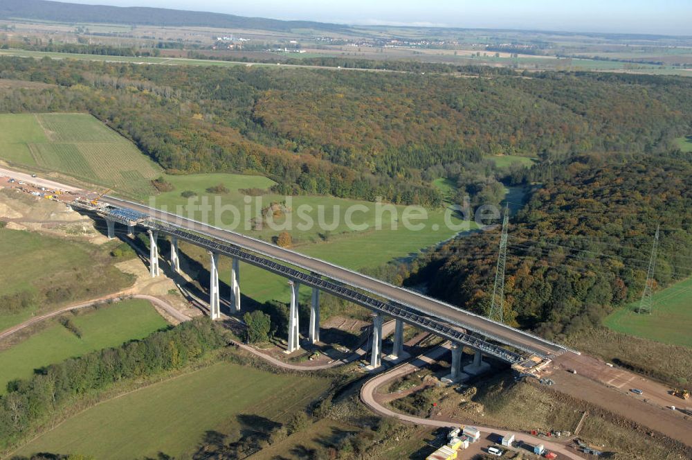 Luftbild Ettenhausen - Baustelle Nesseltalbrücke bei Ettenhausen