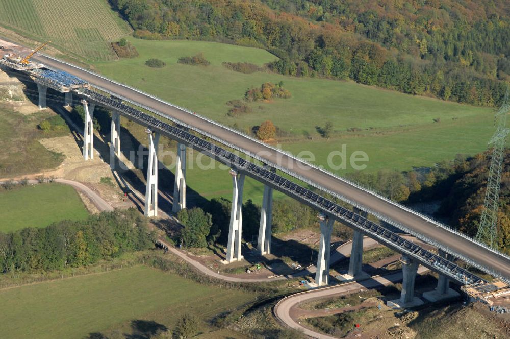 Luftaufnahme Ettenhausen - Baustelle Nesseltalbrücke bei Ettenhausen