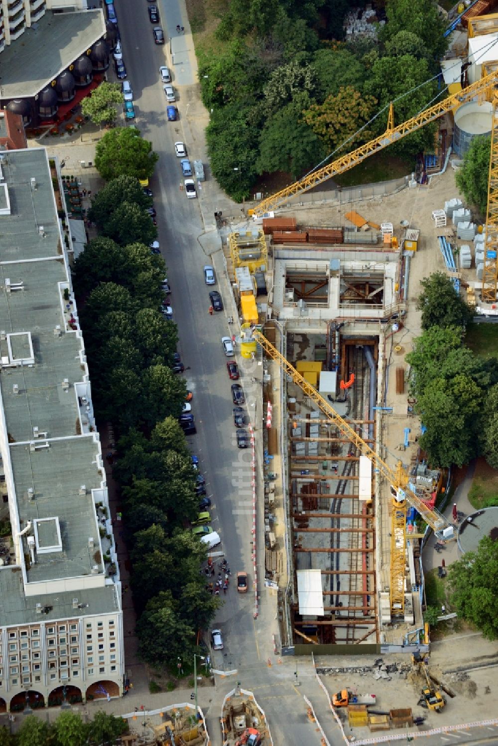 Luftbild Berlin - Baustelle Neubau Bahnhof Berliner Rathaus in Berlin-Mitte