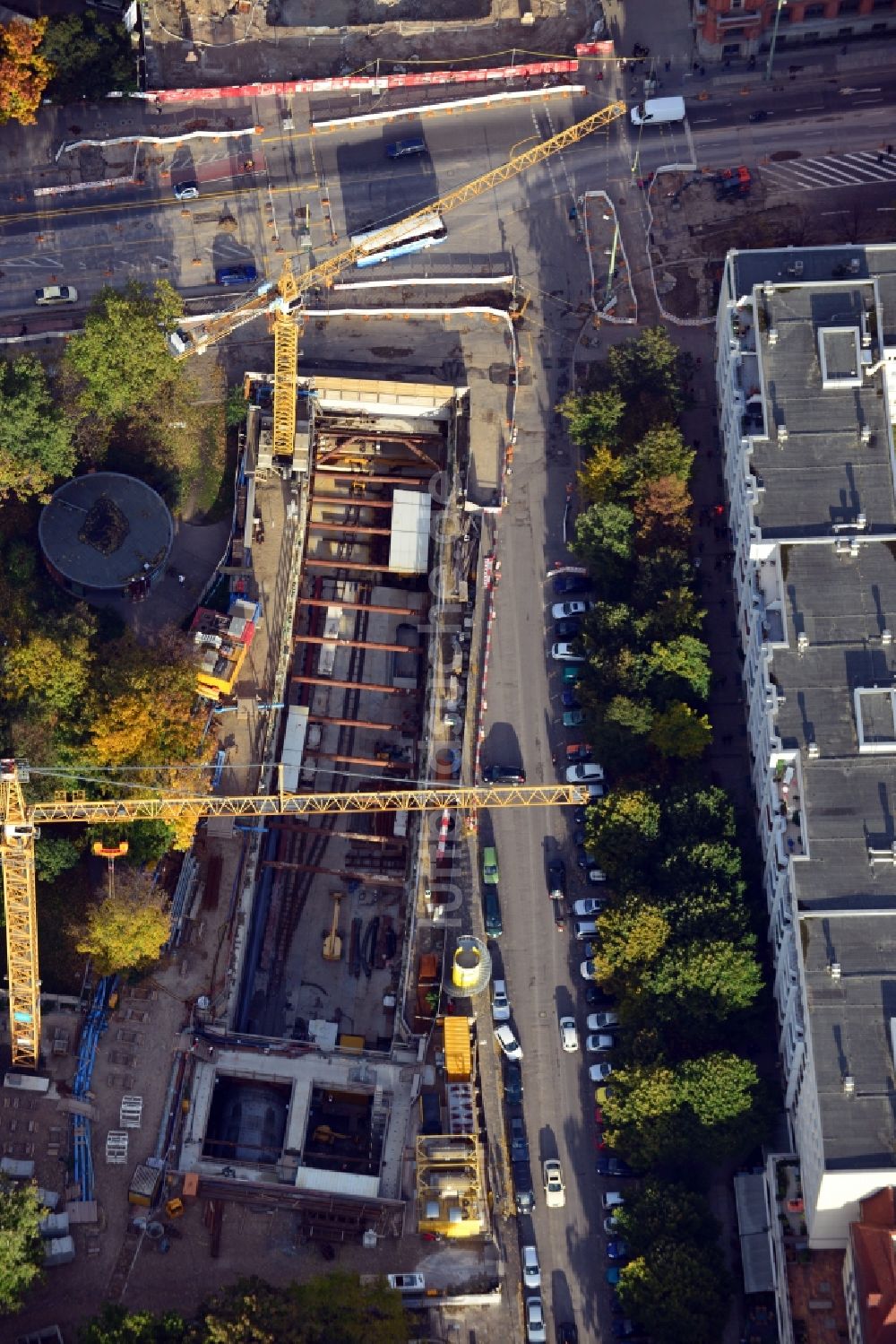 Luftbild Berlin - Baustelle Neubau Bahnhof Berliner Rathaus in Berlin-Mitte