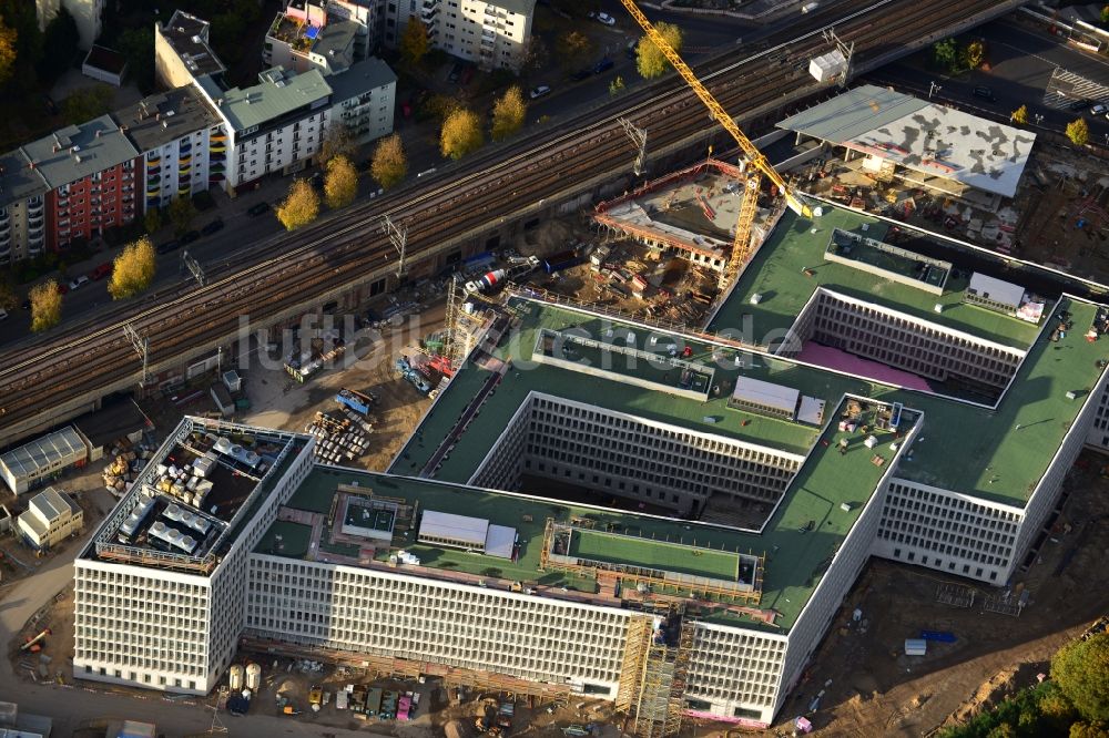 Berlin Moabit aus der Vogelperspektive: Baustelle für den Neubau des Bundesministeriums des Innern / Innenministerium in Berlin Moabit