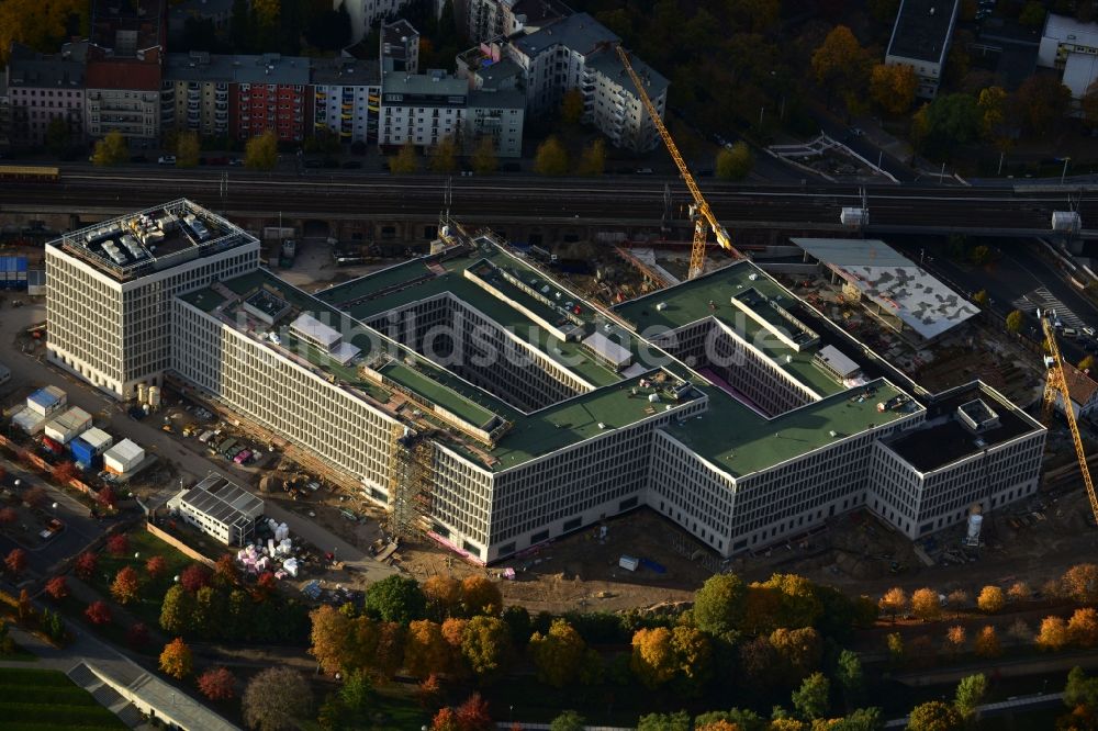 Berlin Moabit aus der Vogelperspektive: Baustelle für den Neubau des Bundesministeriums des Innern / Innenministerium in Berlin Moabit