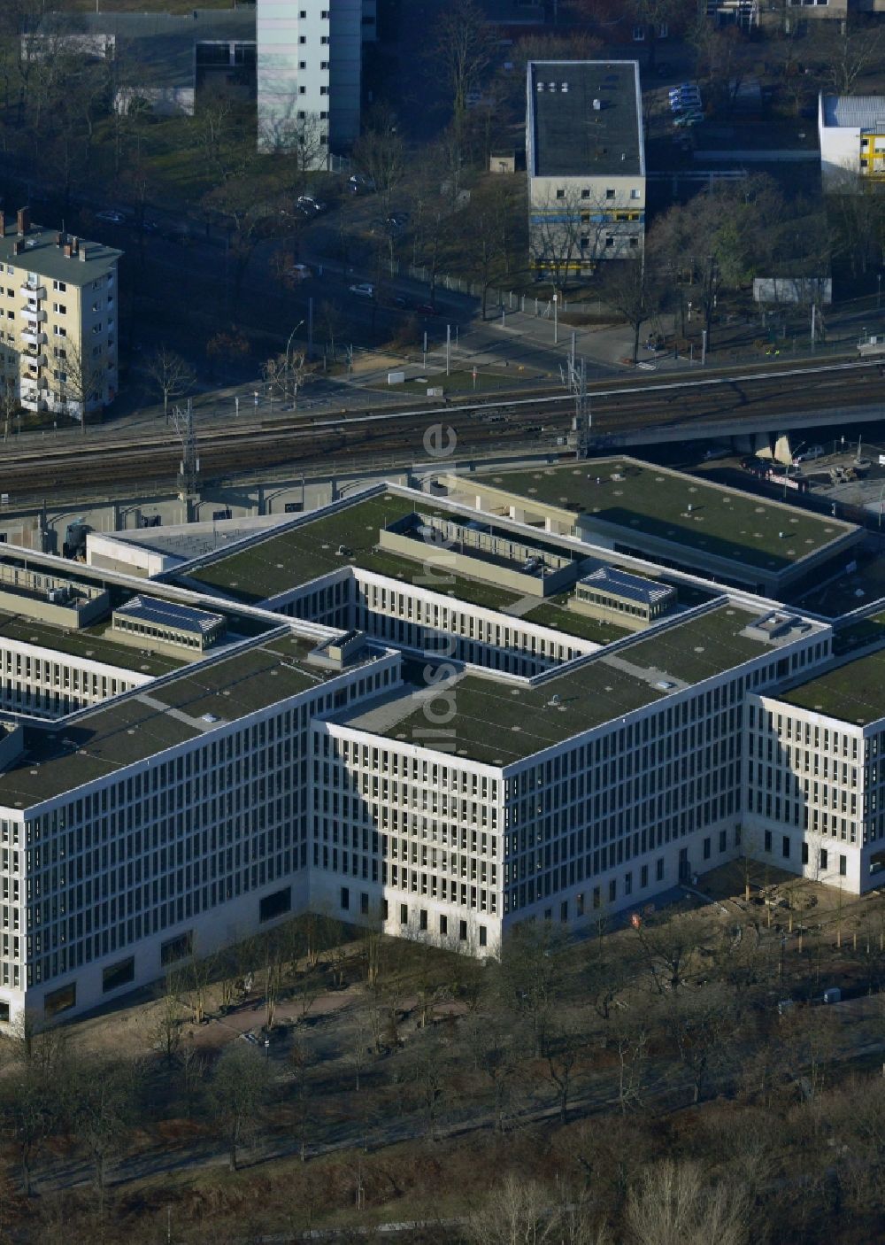 Luftaufnahme Berlin - Baustelle für den Neubau des Bundesministeriums des Innern / Innenministerium in Berlin Moabit