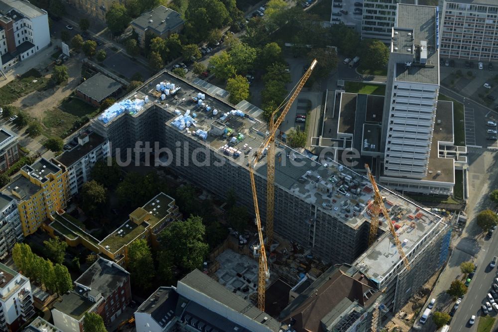 Luftbild Berlin - Baustelle für den Neubau Deutsche Bank Campus an der Otto-Suhr-Allee im Stadtteil Charlottenburg von Berlin