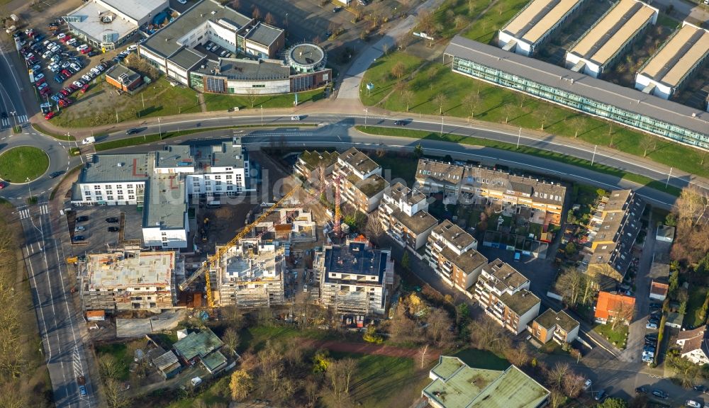 Luftbild Herne - Baustelle der Neubau- Gebäude des Altersheim Seniorencampus Westring -Forellstraße in Herne im Bundesland Nordrhein-Westfalen