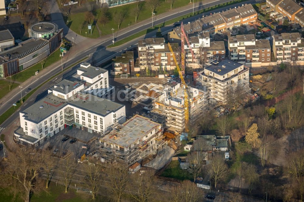 Luftbild Herne - Baustelle der Neubau- Gebäude des Altersheim Seniorencampus Westring -Forellstraße in Herne im Bundesland Nordrhein-Westfalen