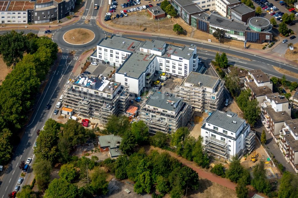 Herne von oben - Baustelle der Neubau- Gebäude des Altersheim Seniorencampus Westring -Forellstraße in Herne im Bundesland Nordrhein-Westfalen