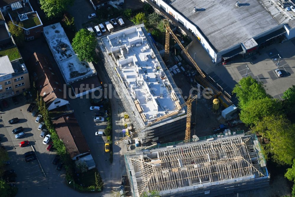 Luftaufnahme Rotenburg (Wümme) - Baustelle der Neubau- Gebäude des Altersheim - Seniorenresidenz der AGAPLESION DIAKONIEKLINIKUM ROTENBURG gemeinnützige GmbH in Rotenburg (Wümme) im Bundesland Niedersachsen, Deutschland