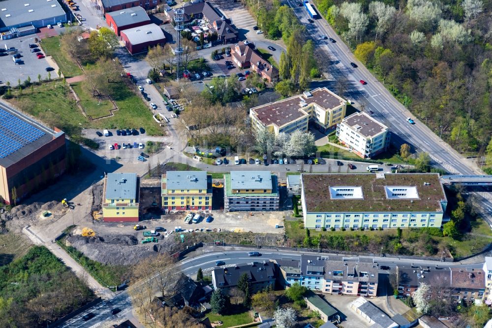 Luftbild Oberhausen - Baustelle der Neubau- Gebäude des Altersheim - Seniorenresidenz ASB Seniorenzentrum in Oberhausen im Bundesland Nordrhein-Westfalen, Deutschland