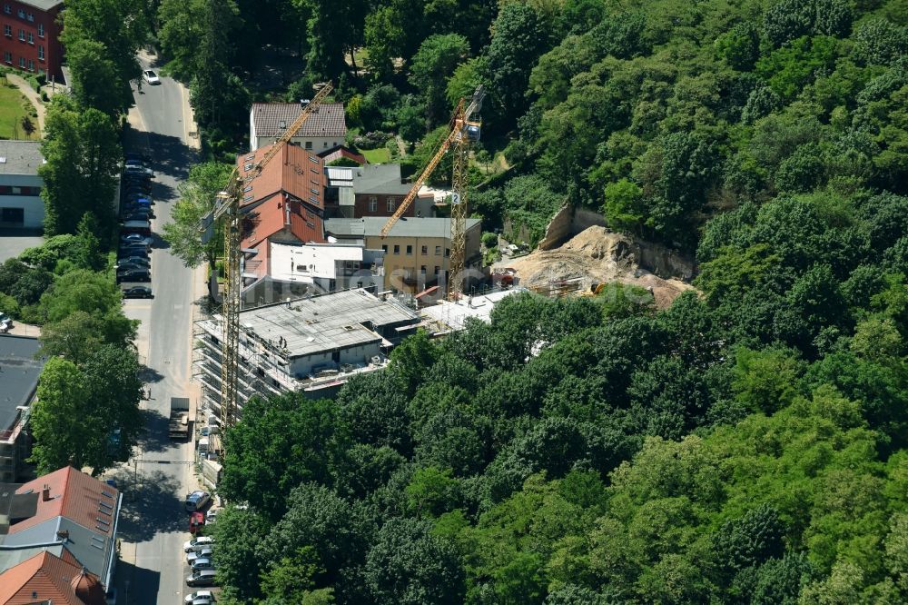 Luftbild Brandenburg an der Havel - Baustelle der Neubau- Gebäude des Altersheim - Seniorenresidenz an der Bergstraße in Brandenburg an der Havel im Bundesland Brandenburg, Deutschland