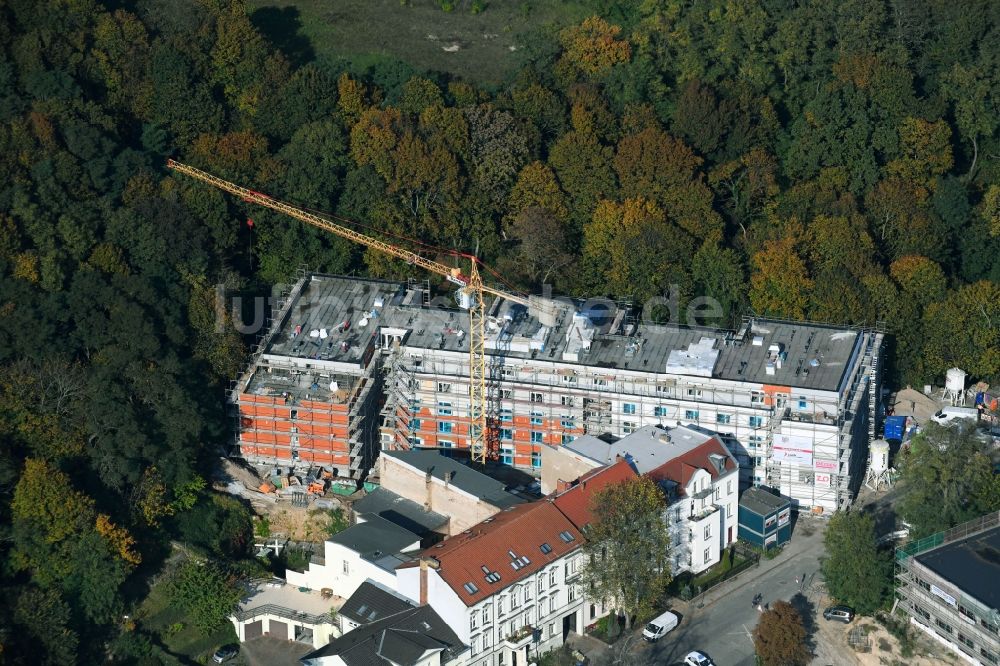 Brandenburg an der Havel von oben - Baustelle der Neubau- Gebäude des Altersheim - Seniorenresidenz an der Bergstraße in Brandenburg an der Havel im Bundesland Brandenburg, Deutschland