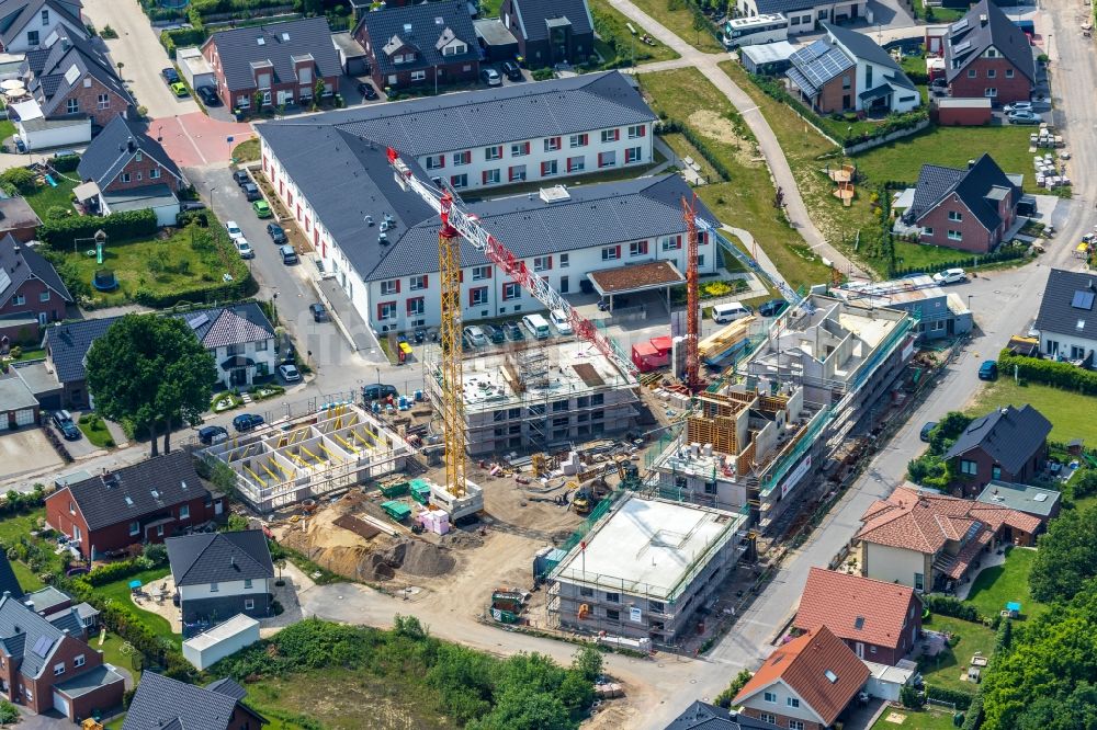 Haltern am See von oben - Baustelle der Neubau- Gebäude des Altersheim - Seniorenresidenz am Dietrich-Bonhoeffer-Weg in Haltern am See im Bundesland Nordrhein-Westfalen, Deutschland