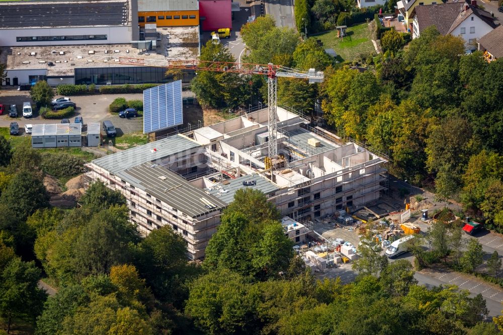 Luftbild Netphen - Baustelle der Neubau- Gebäude des Altersheim - Seniorenresidenz Haus St. Anna in Netphen im Bundesland Nordrhein-Westfalen, Deutschland