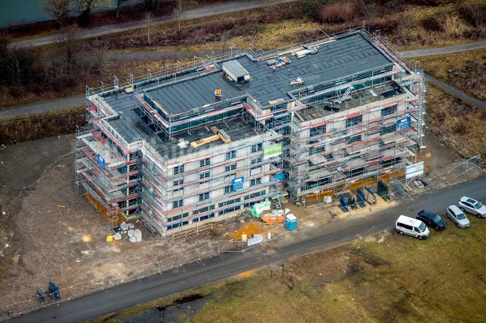 Luftbild Gelsenkirchen - Baustelle der Neubau- Gebäude des Altersheim - Seniorenresidenz an der Lübecker Straße im Ortsteil Bismarck in Gelsenkirchen im Bundesland Nordrhein-Westfalen, Deutschland