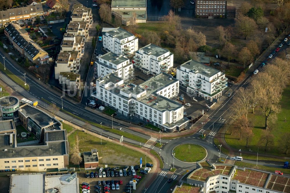 Luftbild Herne - Baustelle der Neubau- Gebäude des Altersheim - Seniorenresidenz Seniorcampus Herne in Herne im Bundesland Nordrhein-Westfalen, Deutschland