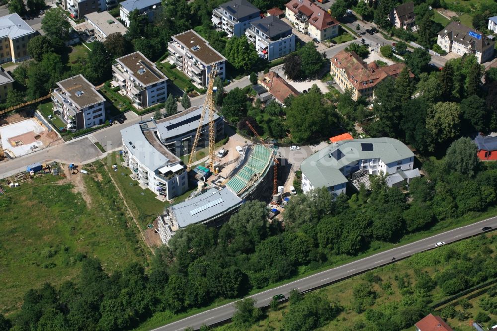 Schopfheim aus der Vogelperspektive: Baustelle der Neubau- Gebäude Wohnen am Eisweiher beim Altersheim - Seniorenresidenz Haus Columban in Schopfheim im Bundesland Baden-Württemberg, Deutschland