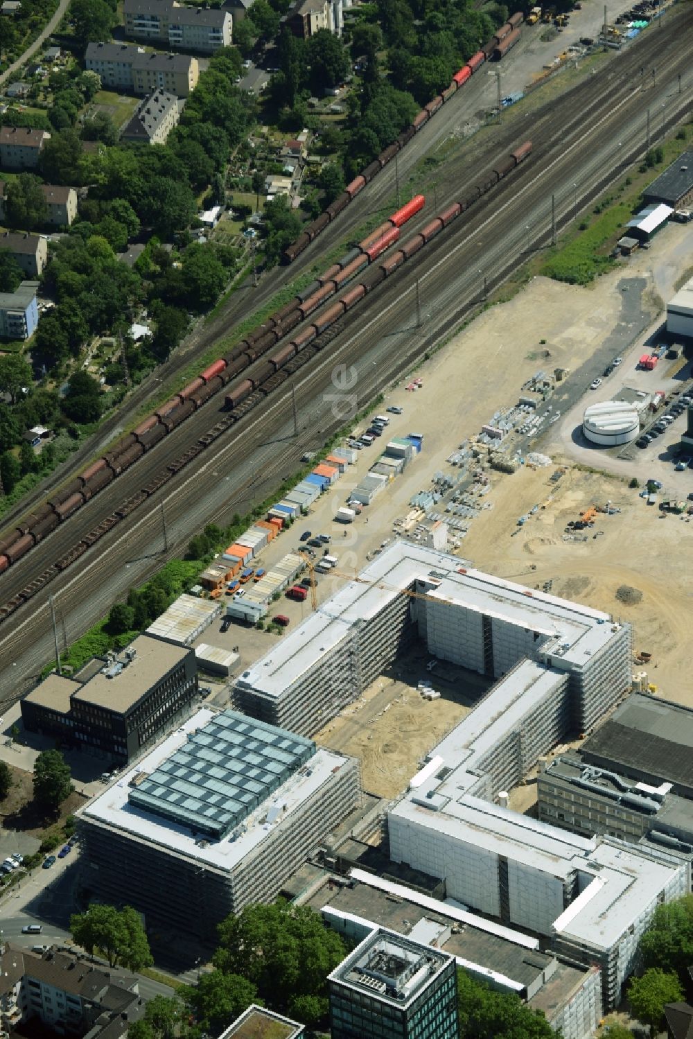 Luftbild Bochum - Baustelle Neubau Justizzentrum Bochum im Bundesland Nordrhein-Westfalen