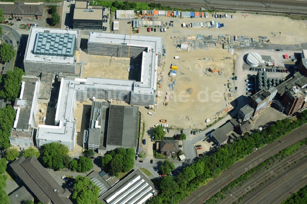 Bochum aus der Vogelperspektive: Baustelle Neubau Justizzentrum Bochum im Bundesland Nordrhein-Westfalen