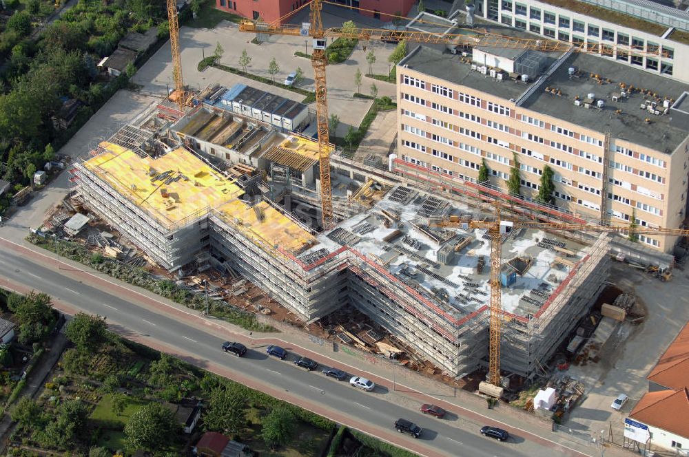 Luftbild Magdeburg - Baustelle vom Neubau Leibniz-Institut für Neurobiologie in Magdeburg