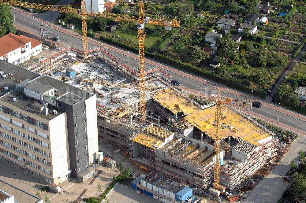 Luftbild Magdeburg - Baustelle vom Neubau Leibniz-Institut für Neurobiologie in Magdeburg