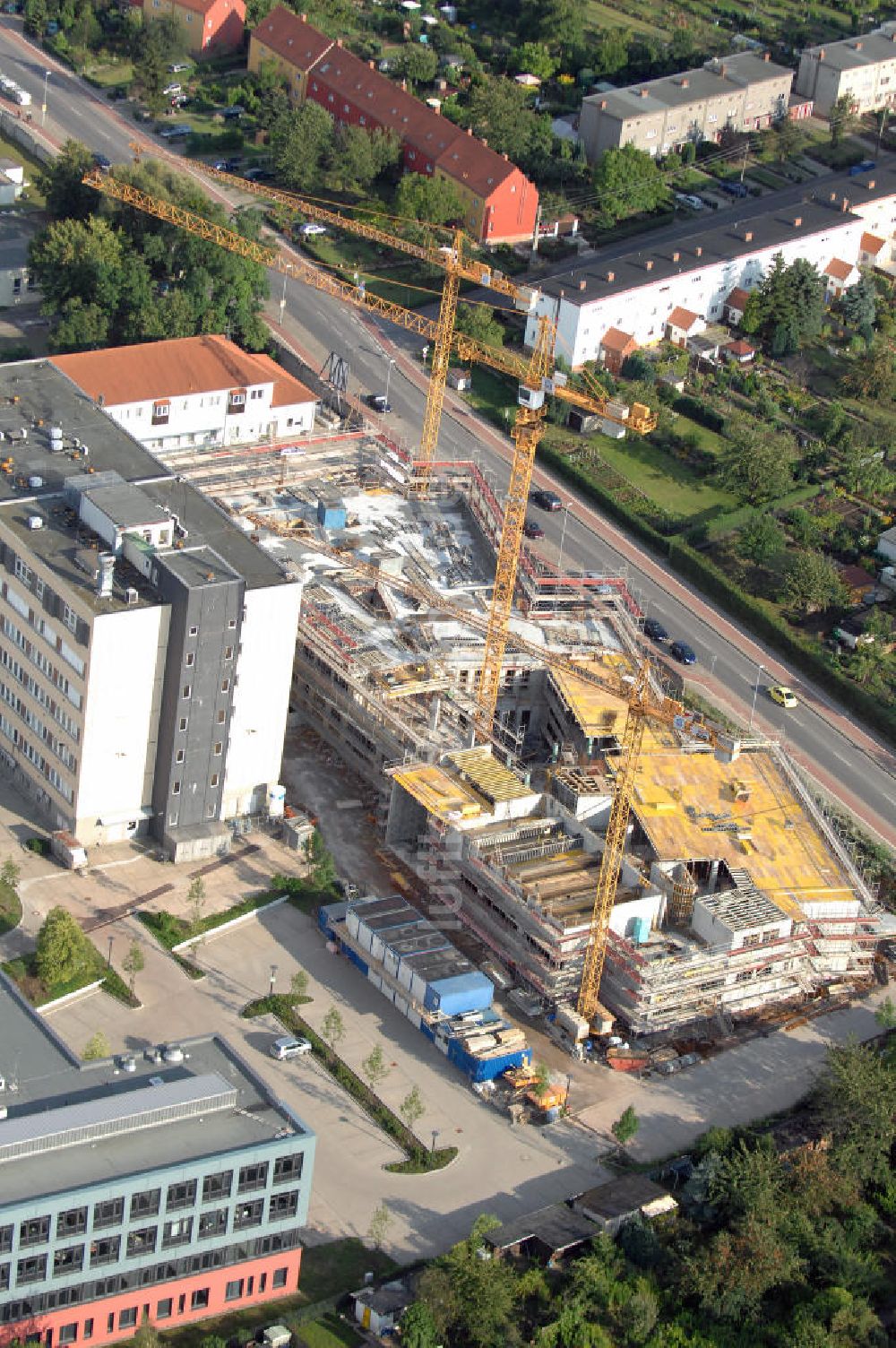 Luftaufnahme Magdeburg - Baustelle vom Neubau Leibniz-Institut für Neurobiologie in Magdeburg