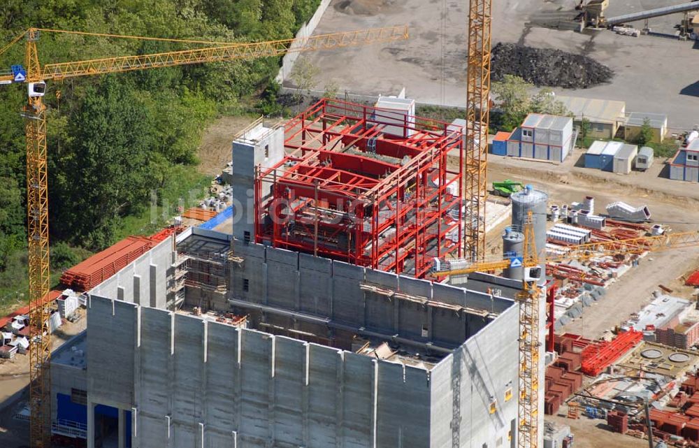 Rüdersdorf aus der Vogelperspektive: Baustelle Neubau Müllkraftwerk Rüdersdorf