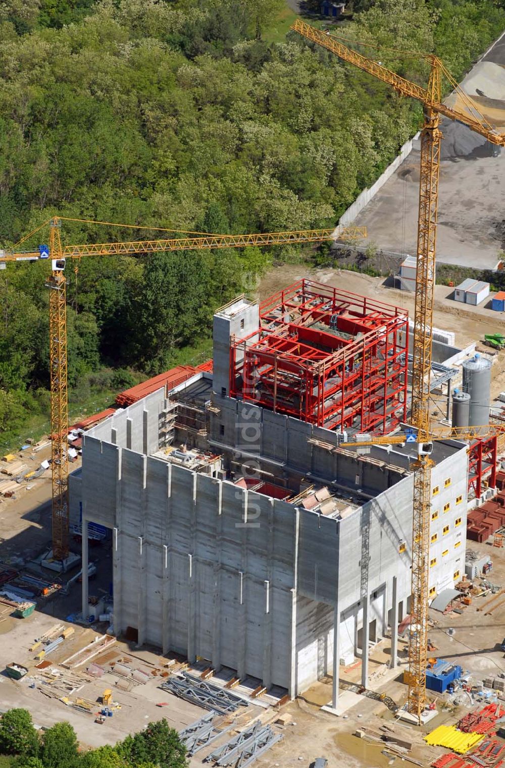 Luftbild Rüdersdorf - Baustelle Neubau Müllkraftwerk Rüdersdorf