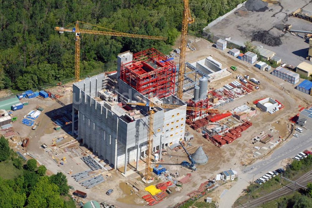 Luftaufnahme Rüdersdorf - Baustelle Neubau Müllkraftwerk Rüdersdorf