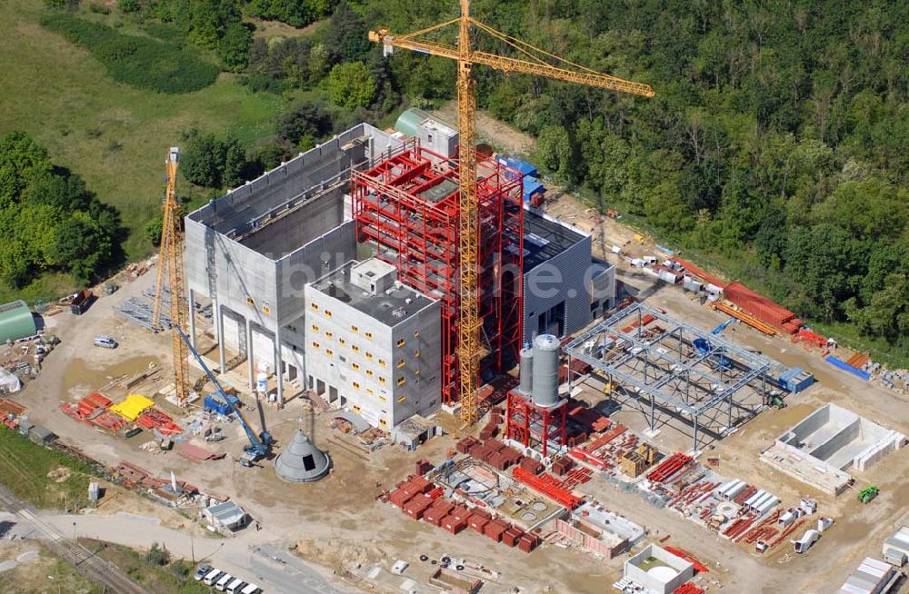 Luftbild Rüdersdorf - Baustelle Neubau Müllkraftwerk Rüdersdorf