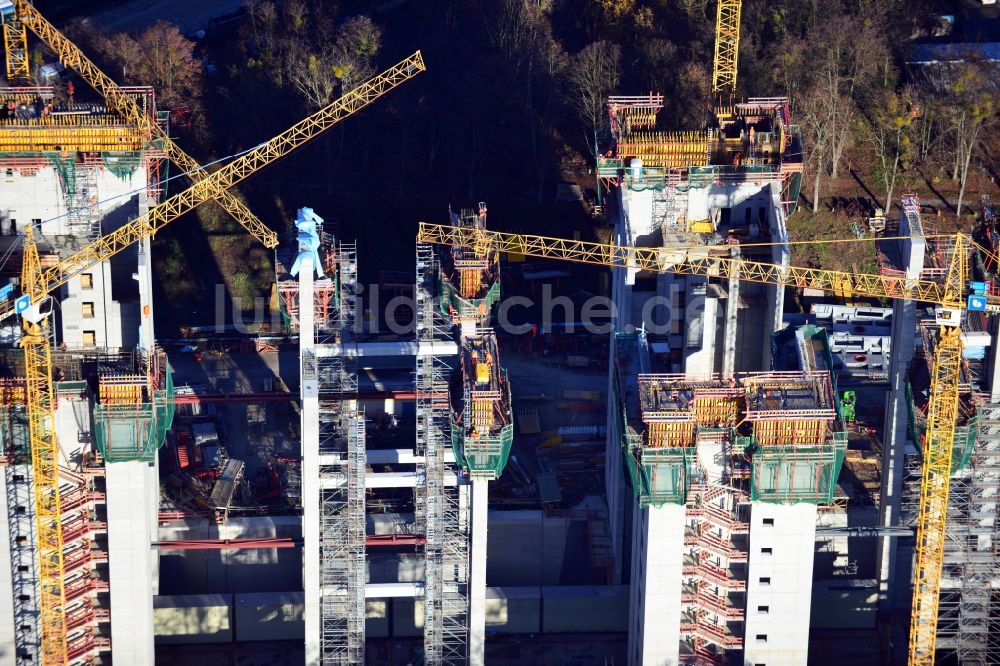 Niederfinow aus der Vogelperspektive: Baustelle vom Neubau des Schiffshebewerk Niederfinow Nord im Bundesland Brandenburg