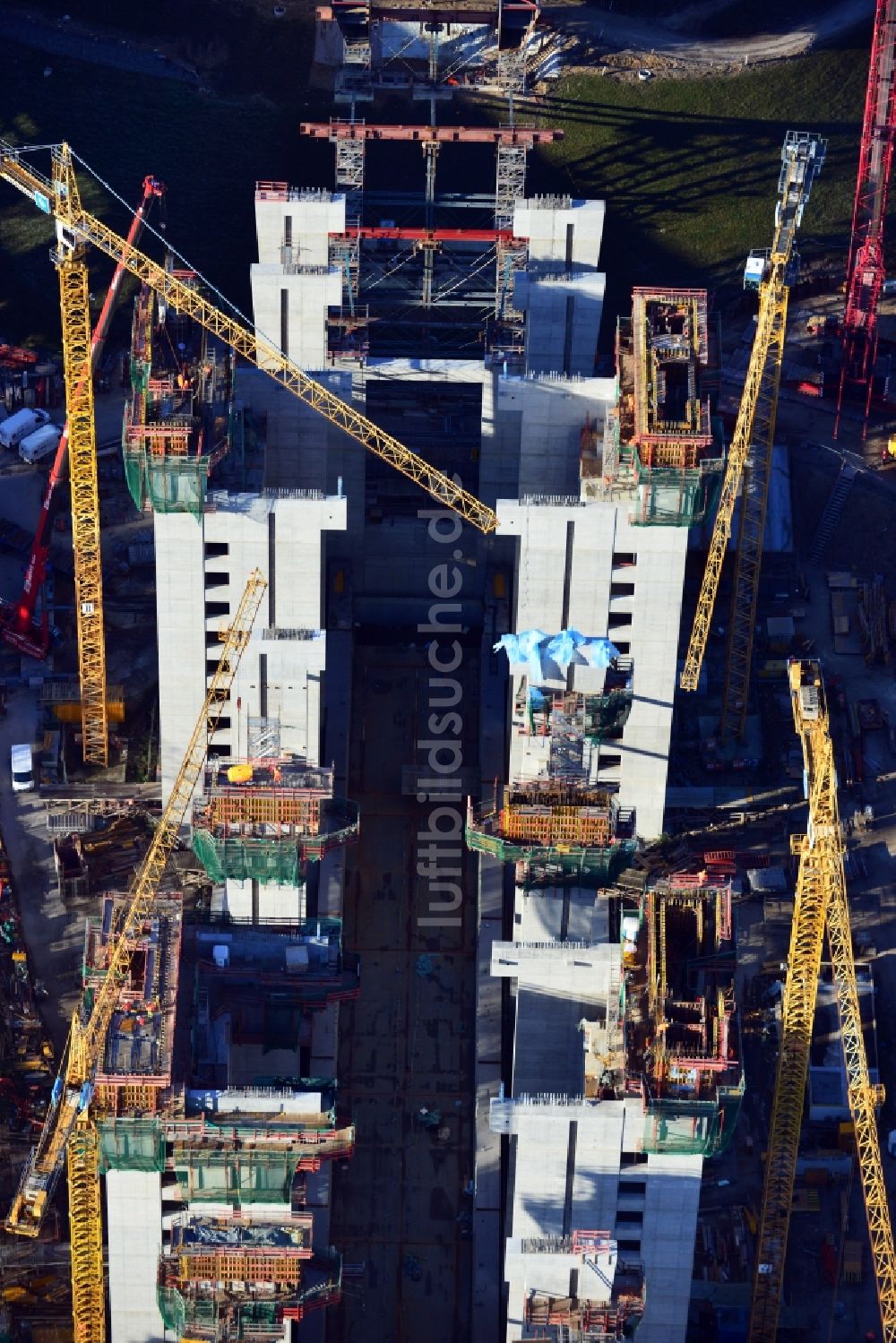 Luftbild Niederfinow - Baustelle vom Neubau des Schiffshebewerk Niederfinow Nord im Bundesland Brandenburg