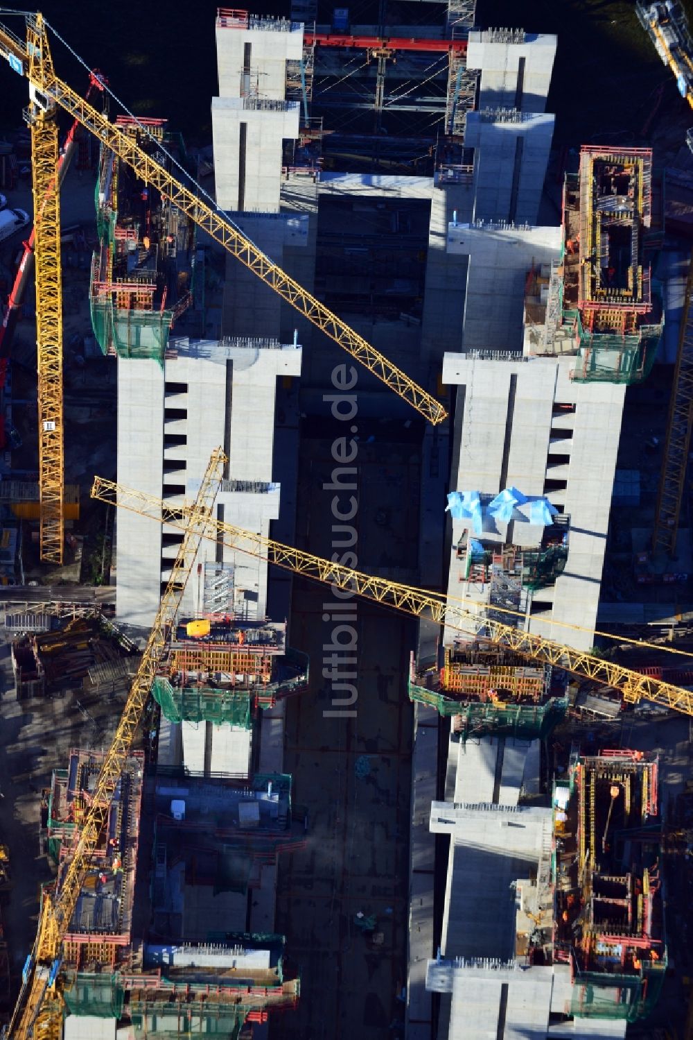 Luftaufnahme Niederfinow - Baustelle vom Neubau des Schiffshebewerk Niederfinow Nord im Bundesland Brandenburg