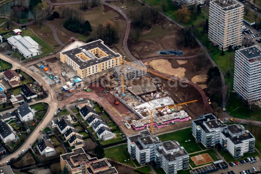 Lahr/Schwarzwald aus der Vogelperspektive: Baustelle vom Neubau eines Seniorenzentrums in Lahr/Schwarzwald im Bundesland Baden-Württemberg, Deutschland