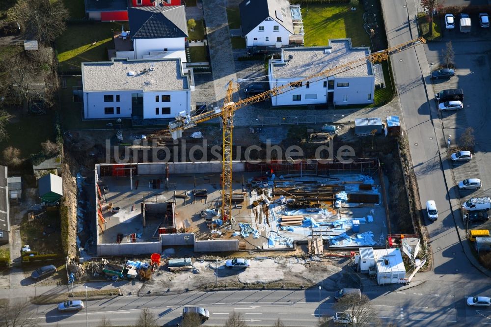 Stahnsdorf aus der Vogelperspektive: Baustelle vom Neubau eines Seniorenzentrums in Stahnsdorf im Bundesland Brandenburg, Deutschland