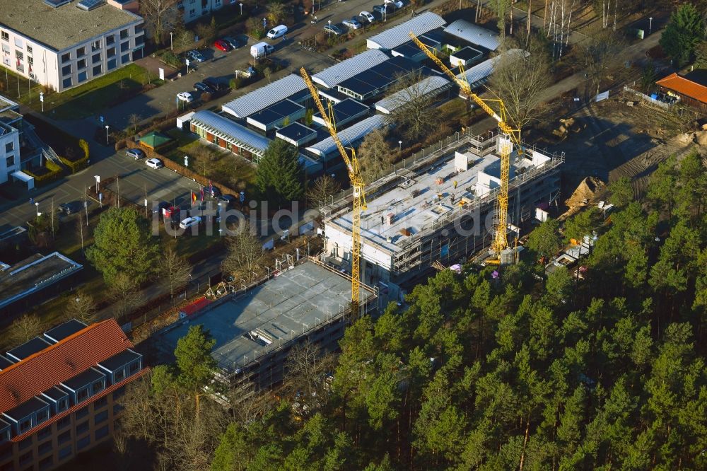 Luftbild Wandlitz - Baustelle vom Neubau eines Seniorenzentrums Tannenhof im Ortsteil Waldsiedlung in Wandlitz im Bundesland Brandenburg, Deutschland