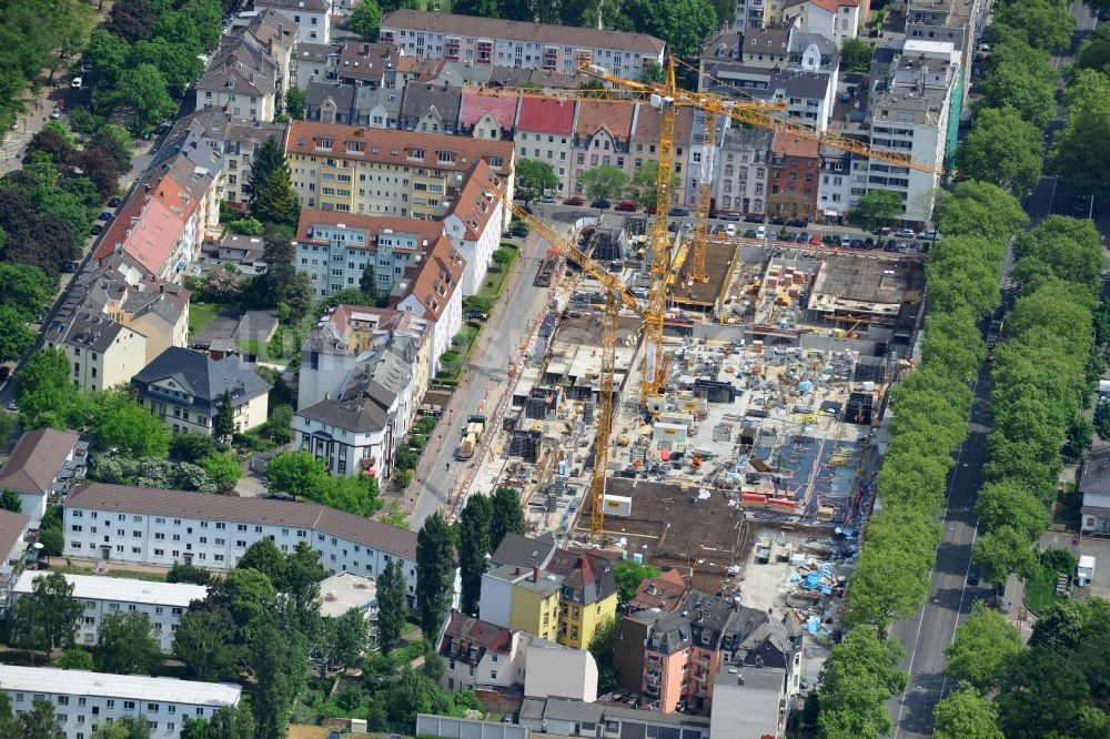 Luftbild Frankfurt am Main - Baustelle Neubau Wohnanlage Alea im Gallus in Frankfurt am Main im Bundesland Hessen