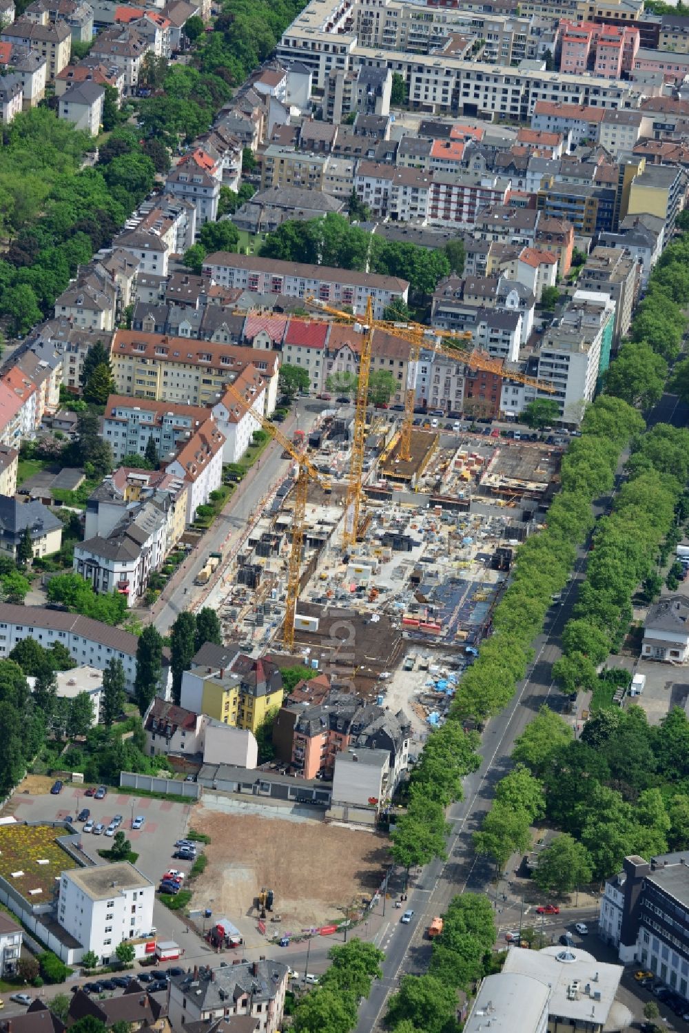 Luftaufnahme Frankfurt am Main - Baustelle Neubau Wohnanlage Alea im Gallus in Frankfurt am Main im Bundesland Hessen