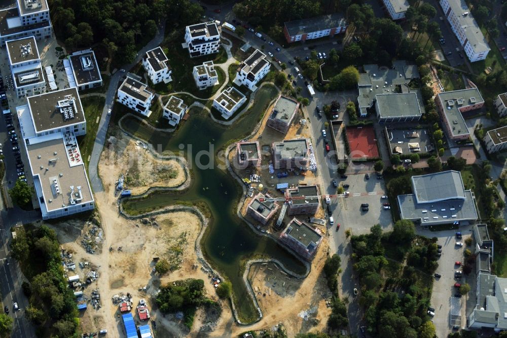 Berlin von oben - Baustelle Neubau Wohnanlage Fünf Morgen Dahlem Urban Village der STOFANEL Gruppe in Berlin - Dahlem