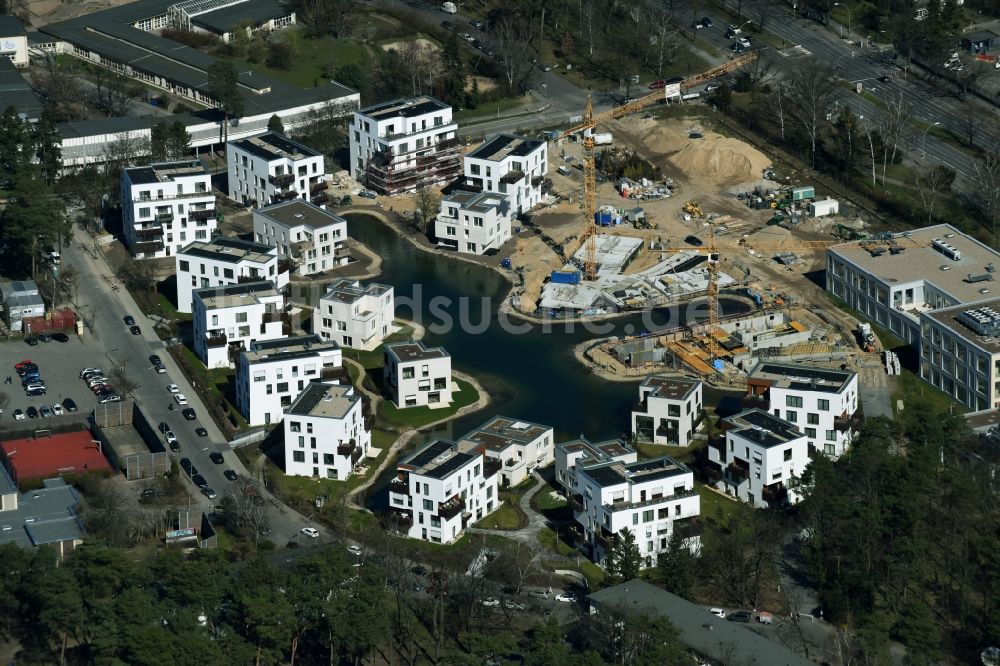 Luftaufnahme Berlin - Baustelle Neubau Wohnanlage Fünf Morgen Dahlem Urban Village der STOFANEL Gruppe in Berlin - Dahlem