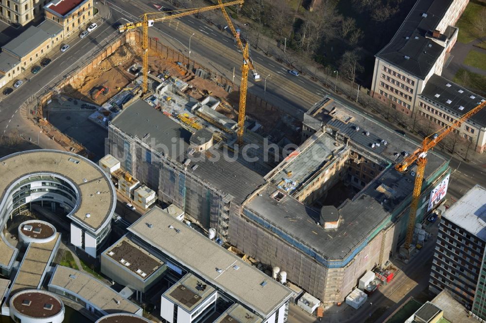 Luftaufnahme Leipzig - Baustelle des Neubauprojekt LKG Carré in Leipzig im Bundesland Sachsen