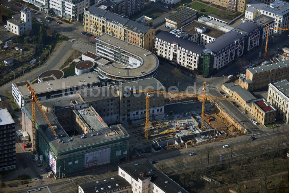 Leipzig aus der Vogelperspektive: Baustelle des Neubauprojekt LKG Carré in Leipzig im Bundesland Sachsen