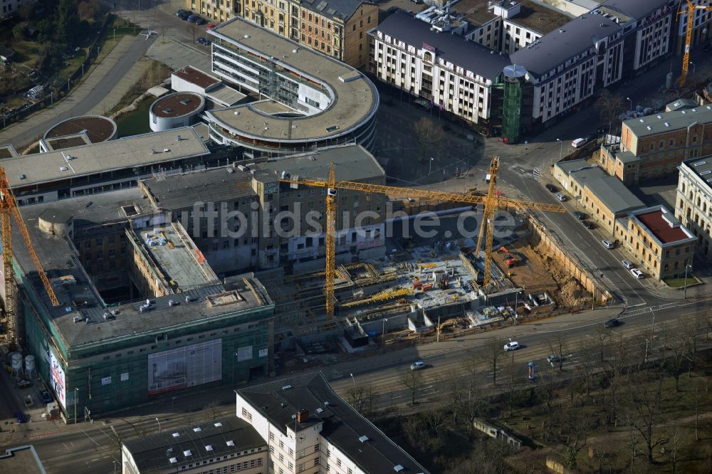 Luftbild Leipzig - Baustelle des Neubauprojekt LKG Carré in Leipzig im Bundesland Sachsen