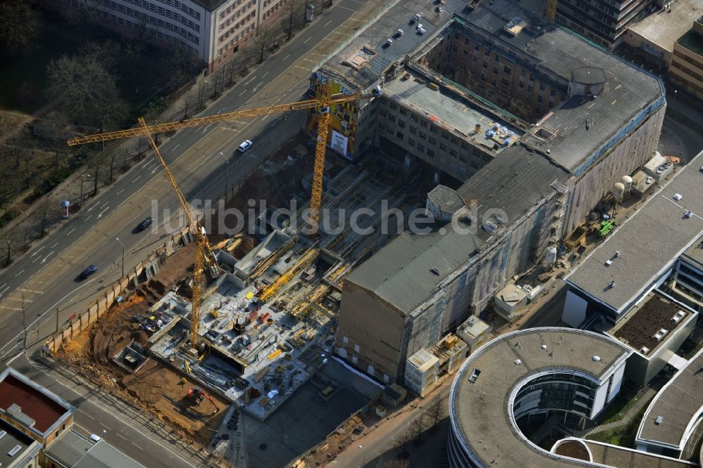 Luftbild Leipzig - Baustelle des Neubauprojekt LKG Carré in Leipzig im Bundesland Sachsen