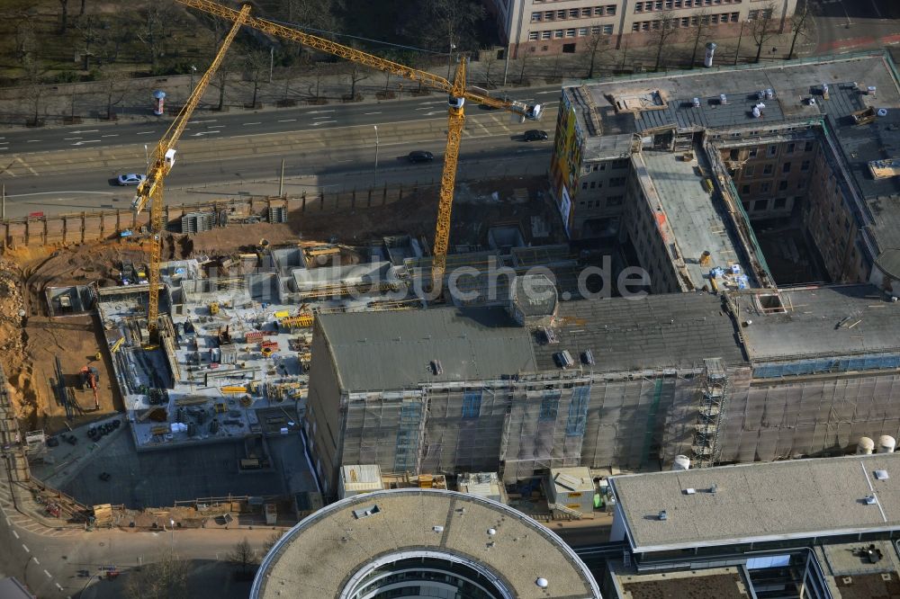 Luftaufnahme Leipzig - Baustelle des Neubauprojekt LKG Carré in Leipzig im Bundesland Sachsen